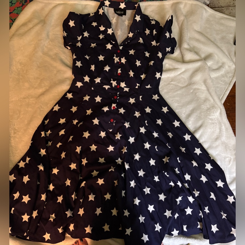 Collectif Katerina stars dress  
No belt